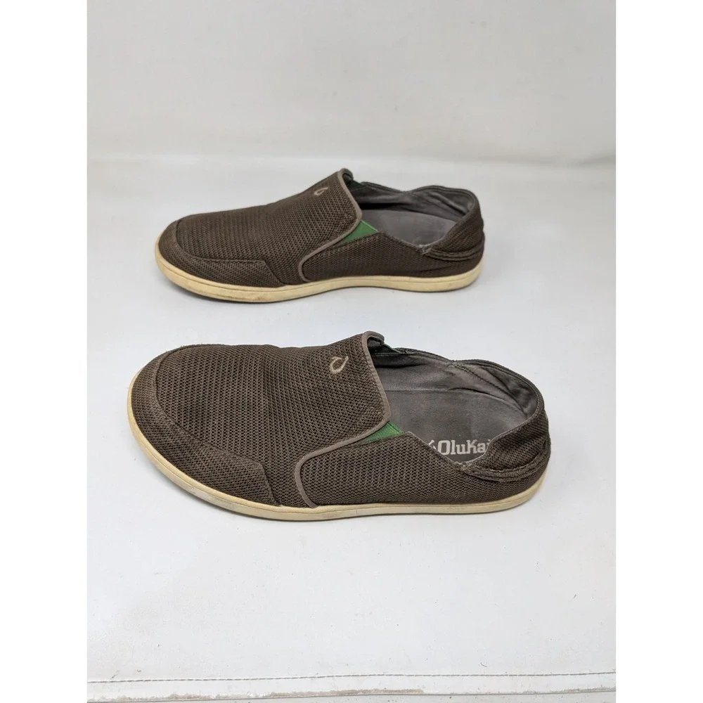 Olukai‎ Nohea Mesh Men's Size 8.5 Shoes Brown Mustang Lime Peel 10188-13AP